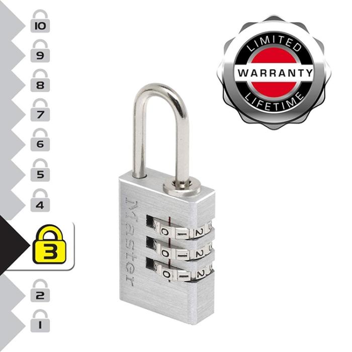 MasterLock Σετ 2 λουκέτα αποσκευών συνδυασμού 3 ψηφίων 20mm