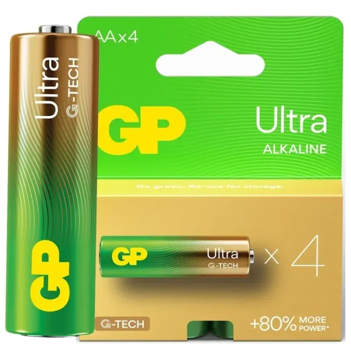 GP Ultra AAA - Αλκαλικές Μπαταρίες 1,5 V (4 τεμ.) - Υψηλής Απόδοσης & Ανθεκτικές