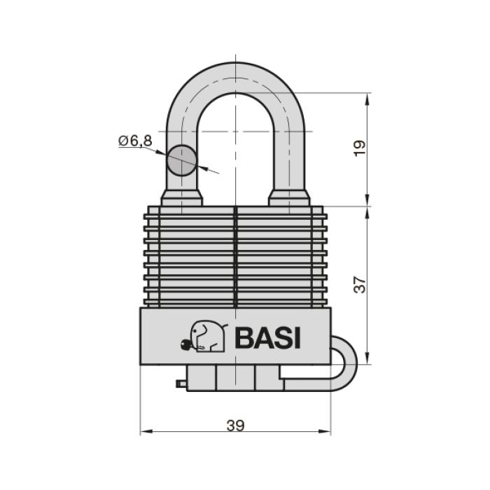 BASI VHS615W - 30mm | Λουκέτο με Ατσάλινο Σώμα Προστατευμένο από τις Καιρικές Συνθήκες