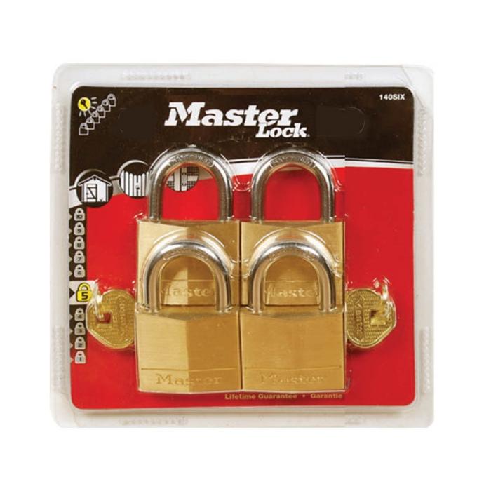 MasterLock ΣΕΤ 4 Λουκέτα Μπρούτζινα 30mm με Ίδιο Κλειδί