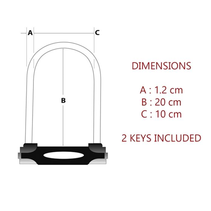 MASTERLOCK U-BAR 200mm Φ12mm με βάση μεταφοράς