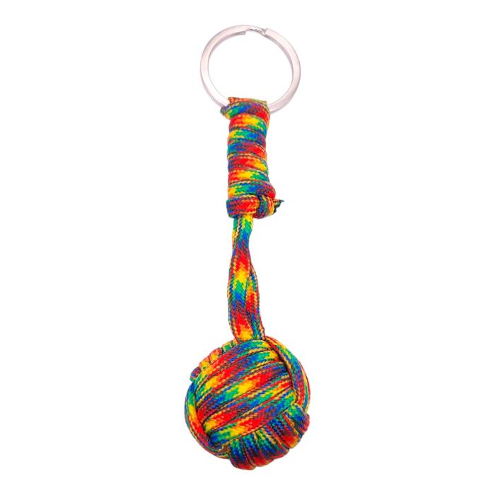 Μπρελόκ Μπάλα-MONKEY FIST-Rainbow Ball-Paracord