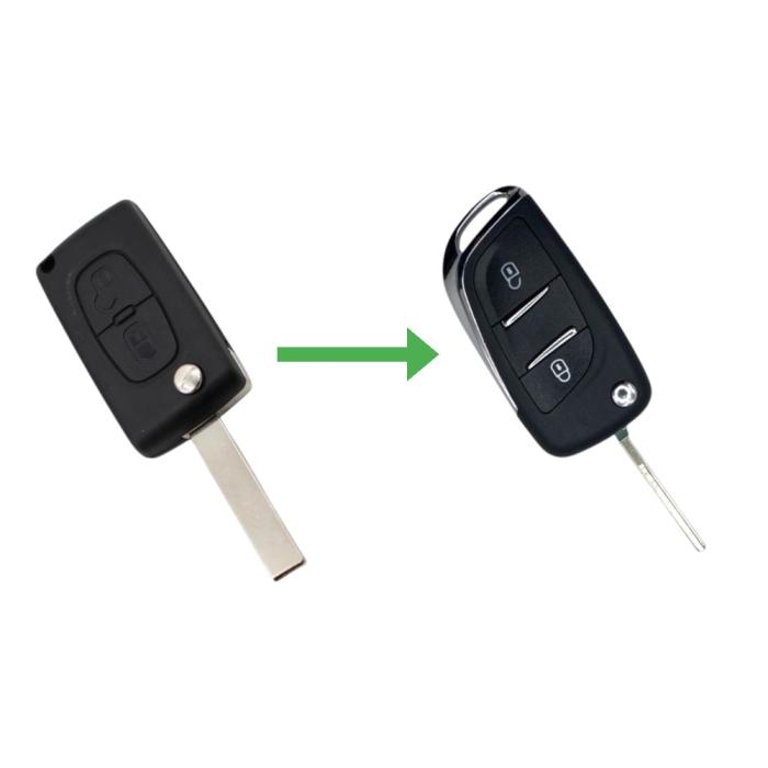 Κέλυφος Κλειδιού Αυτοκινήτου τύπου Citroen με 2 Κουμπιά - Λάμα VA2 και Βάση Μπαταρίας