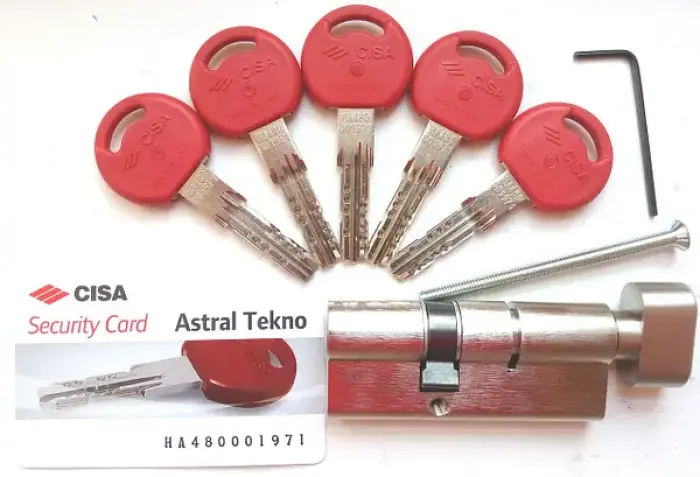 Cisa Astral Tekno OM312 Κύλινδρος Ασφαλείας Με Υποδοχή για Πόμολο  | Χρυσό