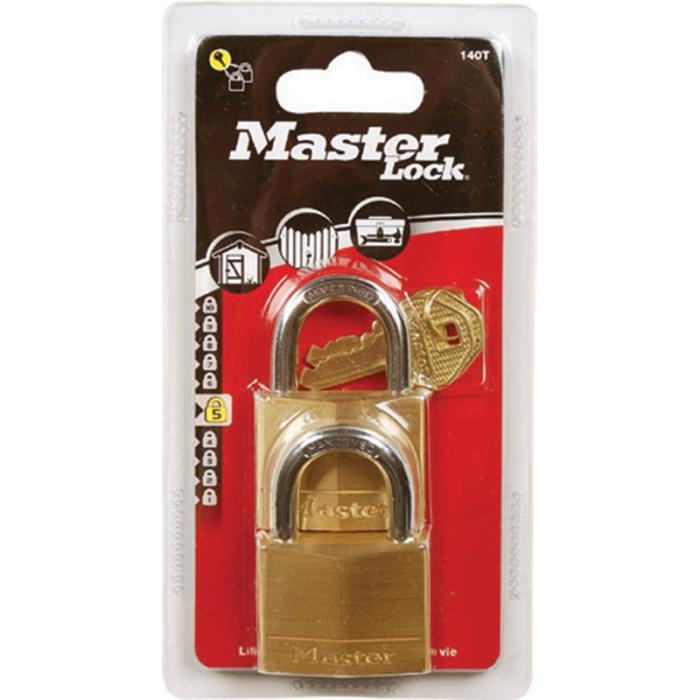 MasterLock ΣΕΤ 2 Λουκέτα Μπρούτζινα 30mm με Ίδιο Κλειδί