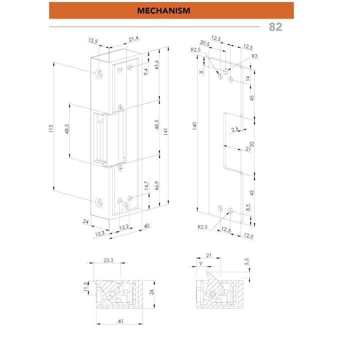DORCAS Ηλεκτρικό Κυπρί Μπάρας Πανικού 12V F.SECURE (82N)