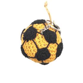 Χειροποίητο Πλεκτό Μπρελόκ Σε Σχήμα Μπάλας Κίτρινο-Μαύρο