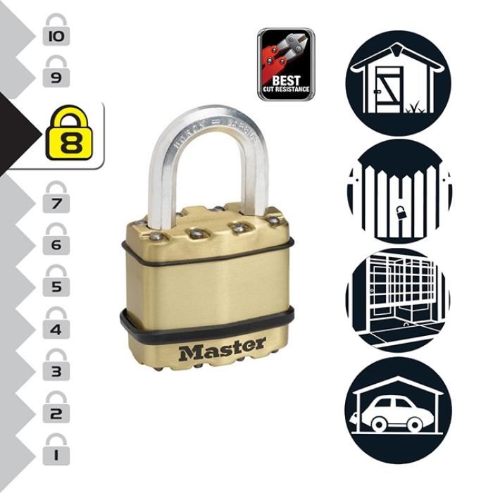 MasterLock Σετ 2 λουκέτων EXCELL υψίστης ασφαλείας 45mm με μπρούτζινο φινίρισμα