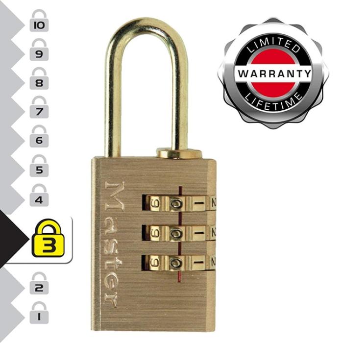 MasterLock Λουκέτο μπρούτζινο 20mm με συνδυασμό
