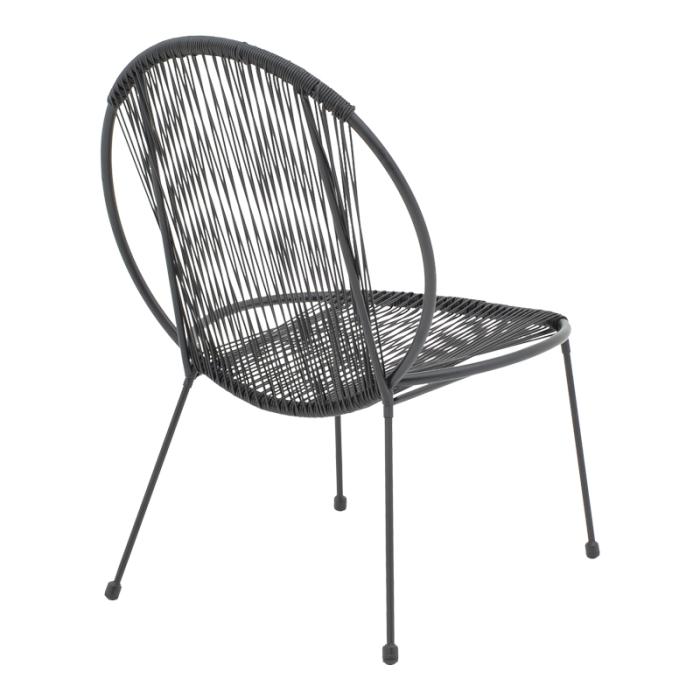 Καρέκλα κήπου Dapper μαύρο μέταλλο-pe μαύρο 64.5x74.5x76εκ