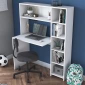 Γραφείο με βιβλιοθήκη Janson  λευκό 113x40x142εκ