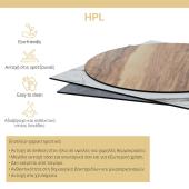 Επιφάνεια τραπεζιού Inspire  HPL γκρι cement Φ60εκ πάχους 12mm