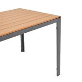 Τραπέζι Nares  αλουμίνιο ανθρακί-plywood φυσικό 140x80x72.5εκ