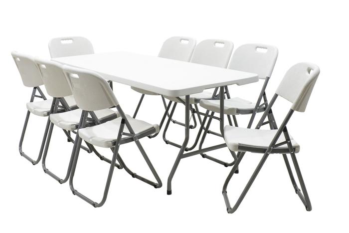Τραπέζι catering Rodeo  πτυσσόμενο-βαλίτσα λευκό 183x76x74εκ