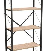 Βιβλιοθήκη Draizy  oak μελαμίνης-μαύρο μέταλλο 63x30x150εκ
