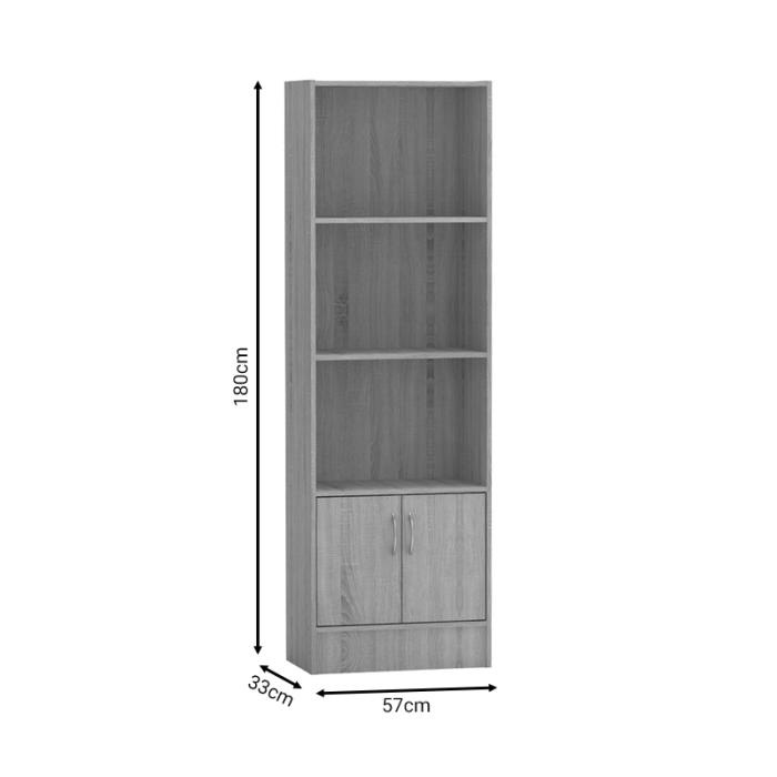 Βιβλιοθήκη Negan  sonoma μελαμίνης 57x33x180εκ