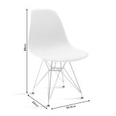 Καρέκλα Adelle  PP λευκό-inox πόδι 46x55x81εκ
