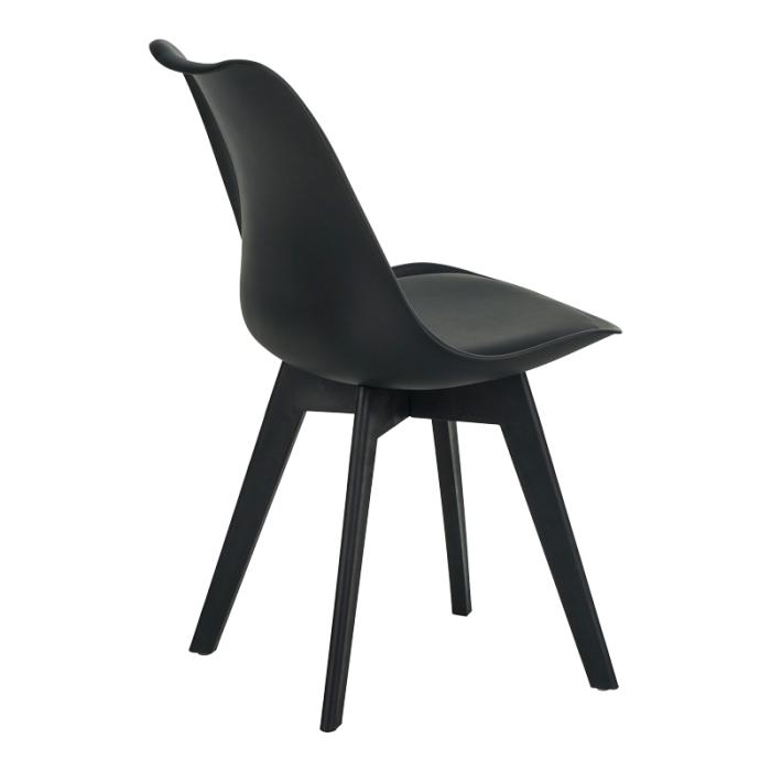 Καρέκλα Gaston I  PP-PU σε μαύρη απόχρωση 48.5x53.5x81.5εκ