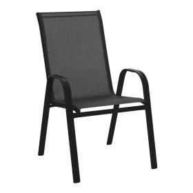 Πολυθρόνα Calan  μέταλλο μαύρο-textilene μαύρο 55x75x90 εκ
