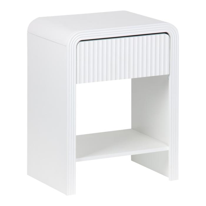 Κομοδίνο Zeplen MDF σε λευκή απόχρωση 40x30x53εκ