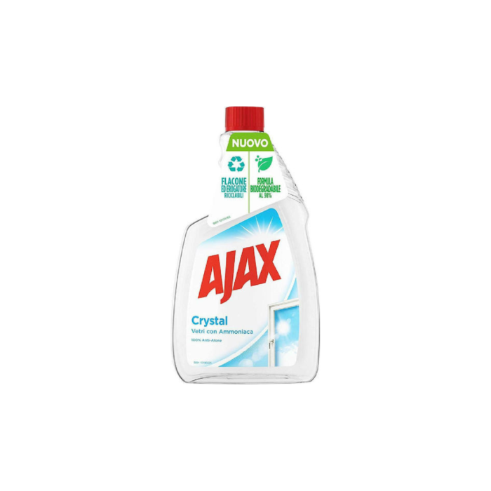 Ajax Crystal Clean Ανταλλακτικό Καθαριστικό Υγρό Τζαμιών 750ml