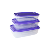 Viosarp Φαγητοδοχείο Soft & Lock Σετ 3 Τμχ Ορθογώνιο 1,2L & 1,8L & 2,7L