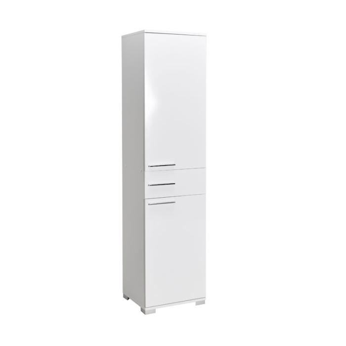 Ντουλάπα Chad με συρτάρια λευκό gloss 45x40x188εκ
