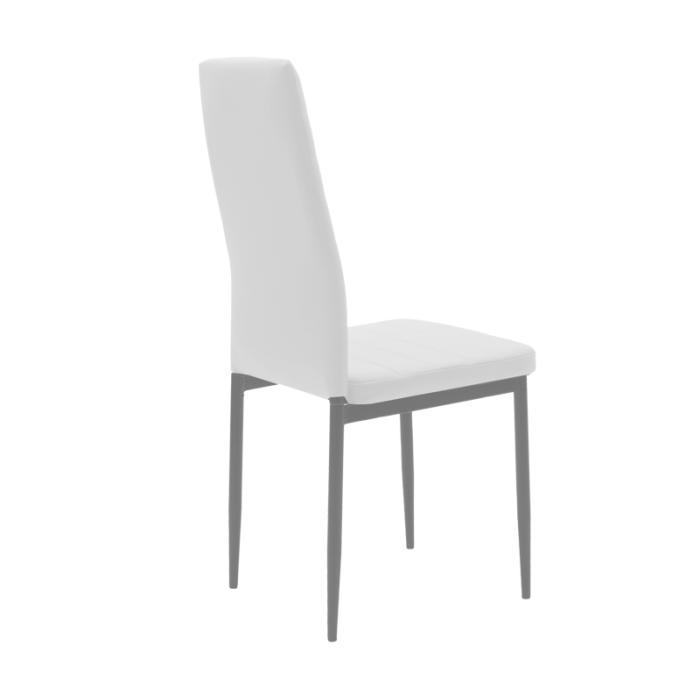 Καρέκλα Parker μέταλλο-PU λευκό-γκρι πόδι 42x48x98εκ