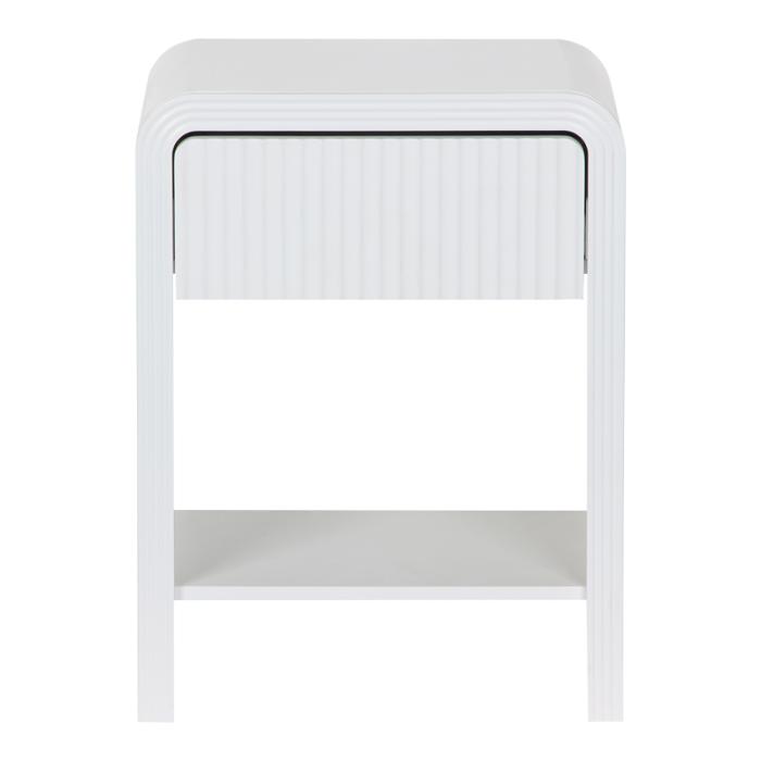 Κομοδίνο Zeplen MDF σε λευκή απόχρωση 40x30x53εκ
