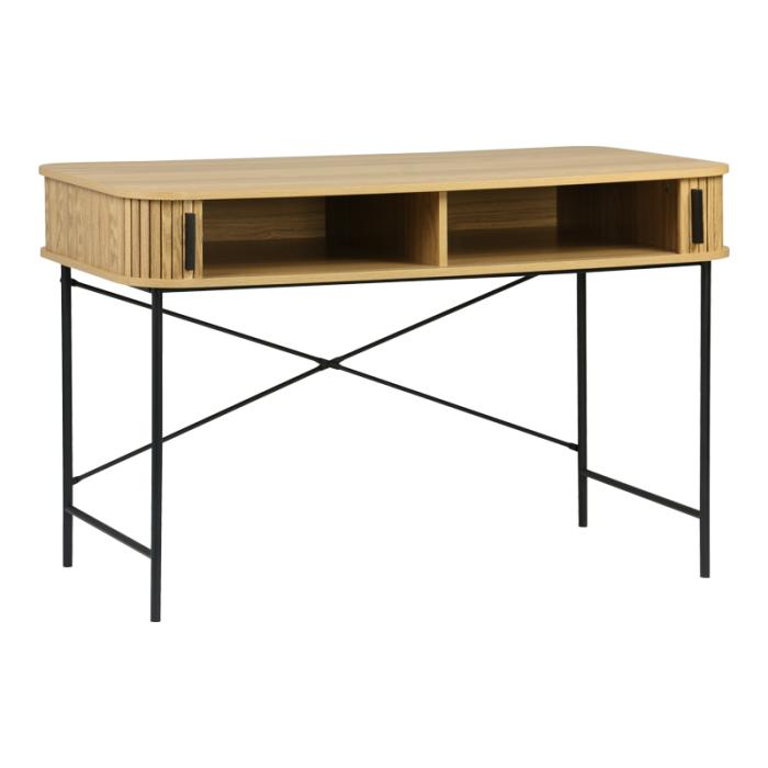 Γραφείο εργασίας Scandi  MDF/Metal σε φυσική απόχρωση με μεταλλικά μαύρα πόδια 120x60x76,5εκ