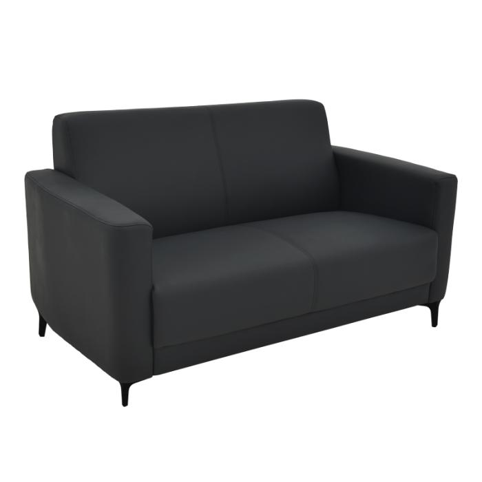 Καναπές διθέσιος Sidica I PU σε μαύρη απόχρωση 135x78x83εκ