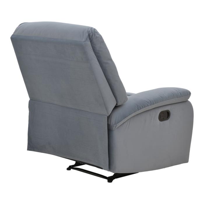Πολυθρόνα relax με μηχανισμό massage Terpsi γκρι βελούδο 80x94x100εκ