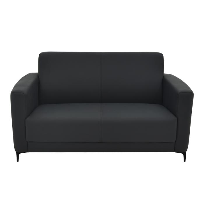 Καναπές διθέσιος Sidica I PU σε μαύρη απόχρωση 135x78x83εκ