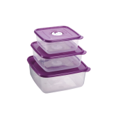 Viosarp Φαγητοδοχείο Soft & Lock Σετ 3 Τμχ Τετράγωνο 900ml & 1,5L & 2,5L