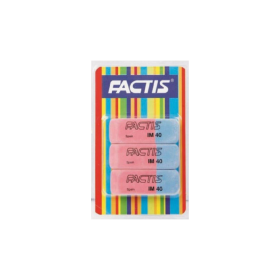 Factis Γόμα για Μολύβι και Στυλό Δίχρωμη Μπλε-Κόκκινη 3τμχ