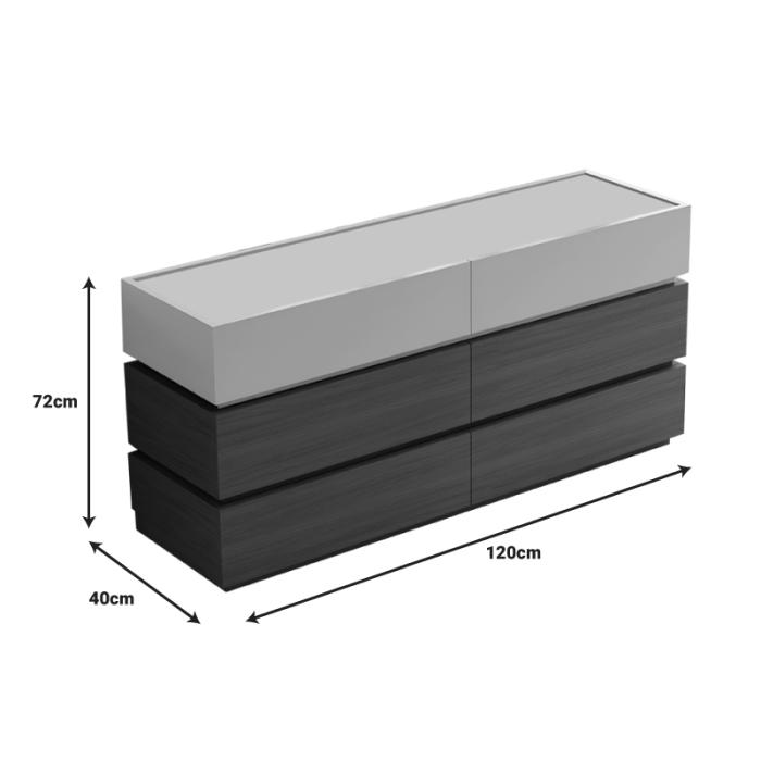 Συρταριέρα Sonlen  mdf σε καρυδί-μπεζ απόχρωση 120x40x72εκ