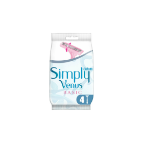 Gillette Simply Venus Basic Ξυραφάκια μιας Χρήσης με 3 Λεπίδες και Λιπαντική Ταινία 4τμχ