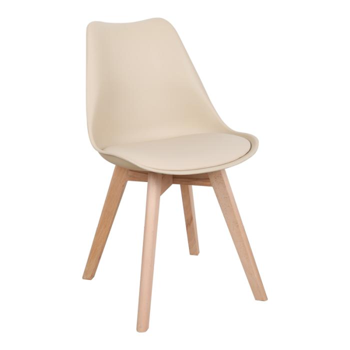 Καρέκλα Gaston PP-PU taupe απόχρωση- φυσικό πόδι 44x52x78εκ