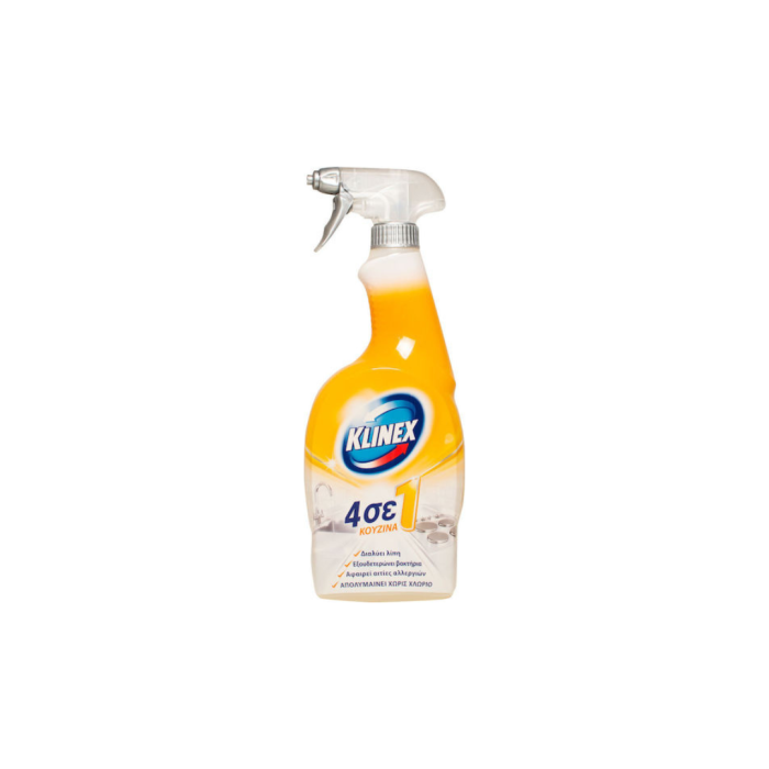 Klinex 4 σε 1 Καθαριστικό Spray Γενικής Χρήσης με Απολυμαντική Δράση Κουζίνα 750ml