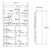 Βιβλιοθήκη Boteca 10θέσεων  σε λευκή απόχρωση 75x22x123.6εκ