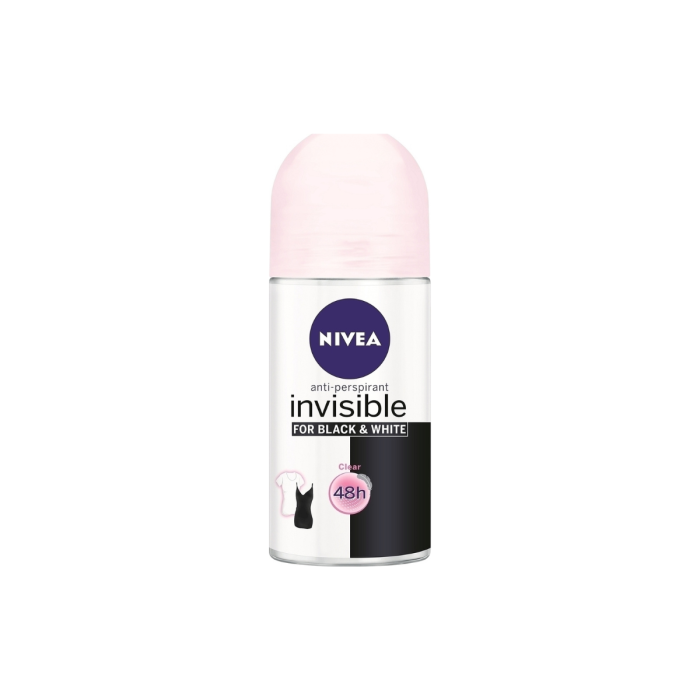 Nivea Invisible For Black & White Clear Anti-perspirant Αποσμητικό 48h σε Roll-On 50ml
