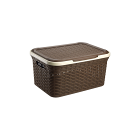 Viosarp Καλάθι Διαφόρων Χρήσεων Rattan Ορθ. Με Καπάκι 27L 46x24x34cm