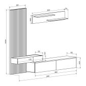 Σύνθετο σαλονιού Litende  sonoma-λευκό μελαμίνης 210x42x199.5εκ