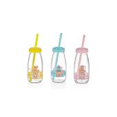 Viosarp Μπουκάλι Γυάλινο 250ml Με Καλαμάκι 6.1x19cm