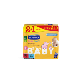 Septona Μωρομάντηλα με Χαμομήλι Calm N' Care Chamomile 3x80τμχ