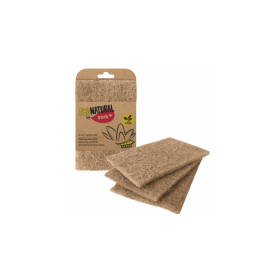 Viosarp York Eco Natural Σετ Συρμάτινα Σφουγγάρια Γενικής Χρήσης Οικολογικά Καφέ 3τμχ 10x15cm