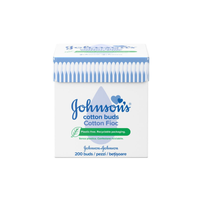Johnson's Μπατονέτες Χωρίς Πλαστικό σε Ανακυκλώσιμη Συσκευασία 200τμχ