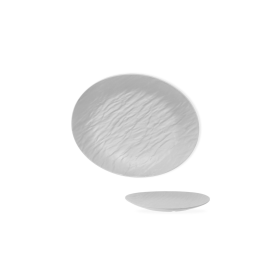 Viosarp Πιάτο Μελαμίνη Ρηχό Οβάλ Stone Λευκό 35.5x29cm