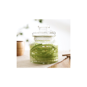 Viosarp Βάζο Γυάλινο Ριγέ Με Καπάκι 650ml