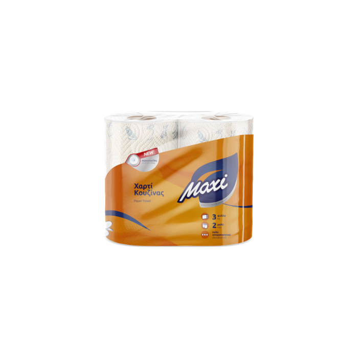 Maxi Χαρτί Κουζίνας 2 Ρολά 3 Φύλλων 139gr